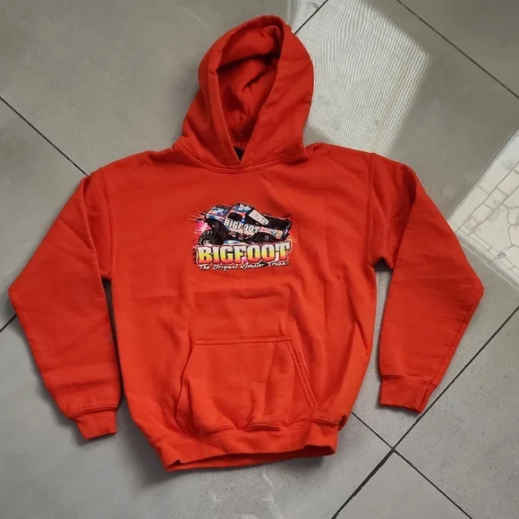 Gildan Kids Bigfoot Monster Truck Hoodie - Orange - Picture 3 of 5